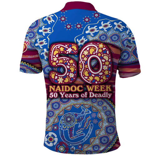 Brisbane Lions NAIDOC Week 2026 Polo Shirt Australian Aboriginal Dot Art Dreamtime Pattern Style