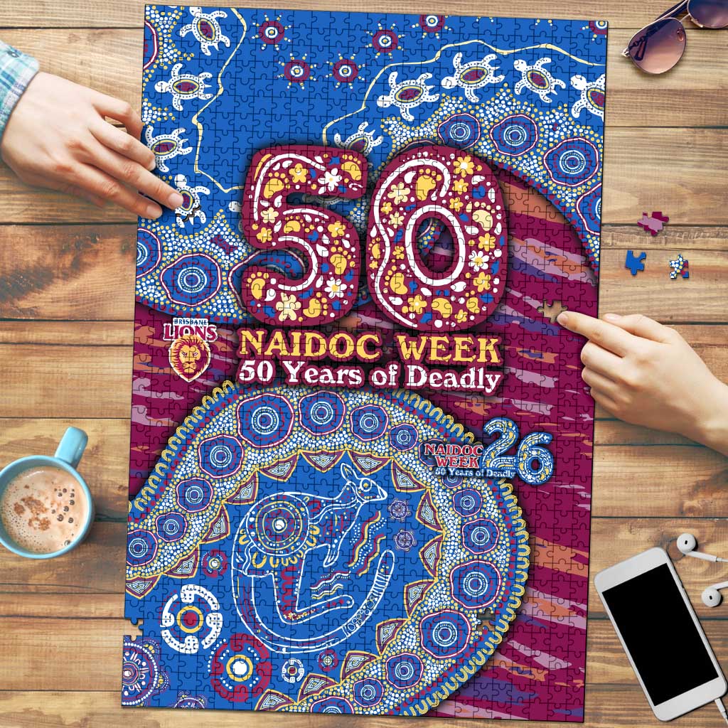 Brisbane Lions NAIDOC Week 2026 Puzzle Australian Aboriginal Dot Art Dreamtime Pattern Style