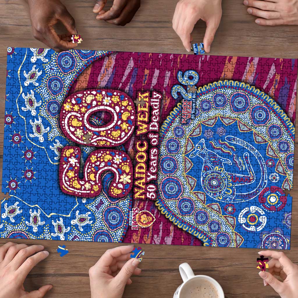 Brisbane Lions NAIDOC Week 2026 Puzzle Australian Aboriginal Dot Art Dreamtime Pattern Style
