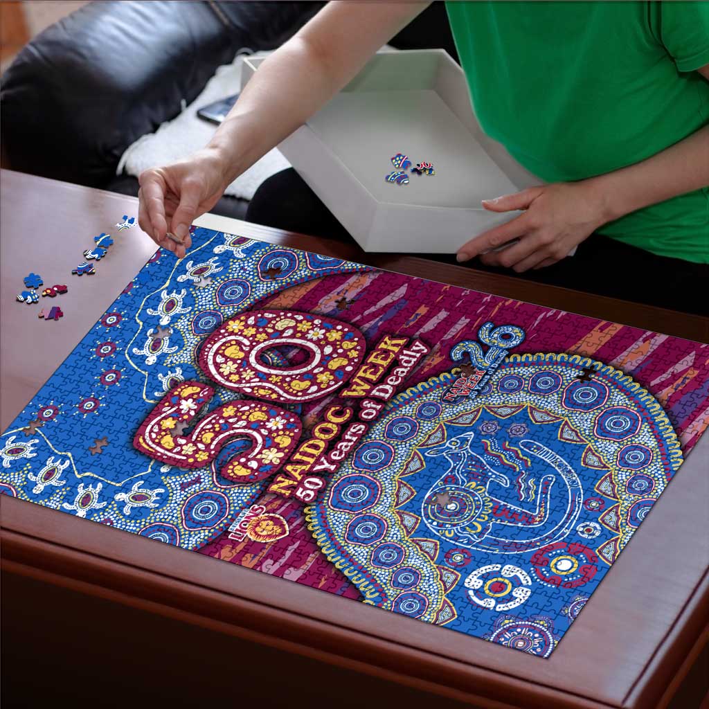 Brisbane Lions NAIDOC Week 2026 Puzzle Australian Aboriginal Dot Art Dreamtime Pattern Style