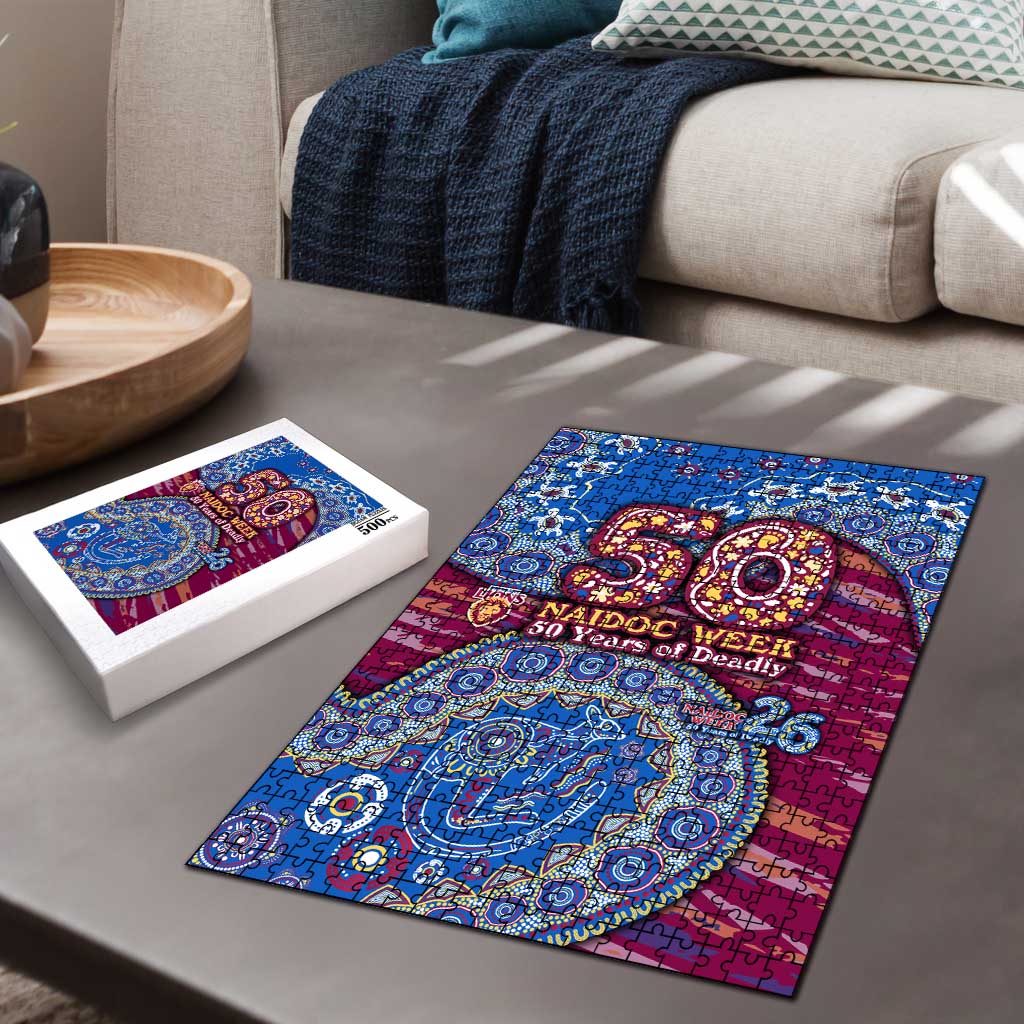 Brisbane Lions NAIDOC Week 2026 Puzzle Australian Aboriginal Dot Art Dreamtime Pattern Style