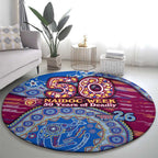 Brisbane Lions NAIDOC Week 2026 Round Carpet Australian Aboriginal Dot Art Dreamtime Pattern Style