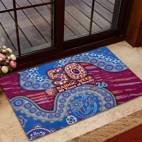 Brisbane Lions NAIDOC Week 2026 Rubber Doormat Australian Aboriginal Dot Art Dreamtime Pattern Style