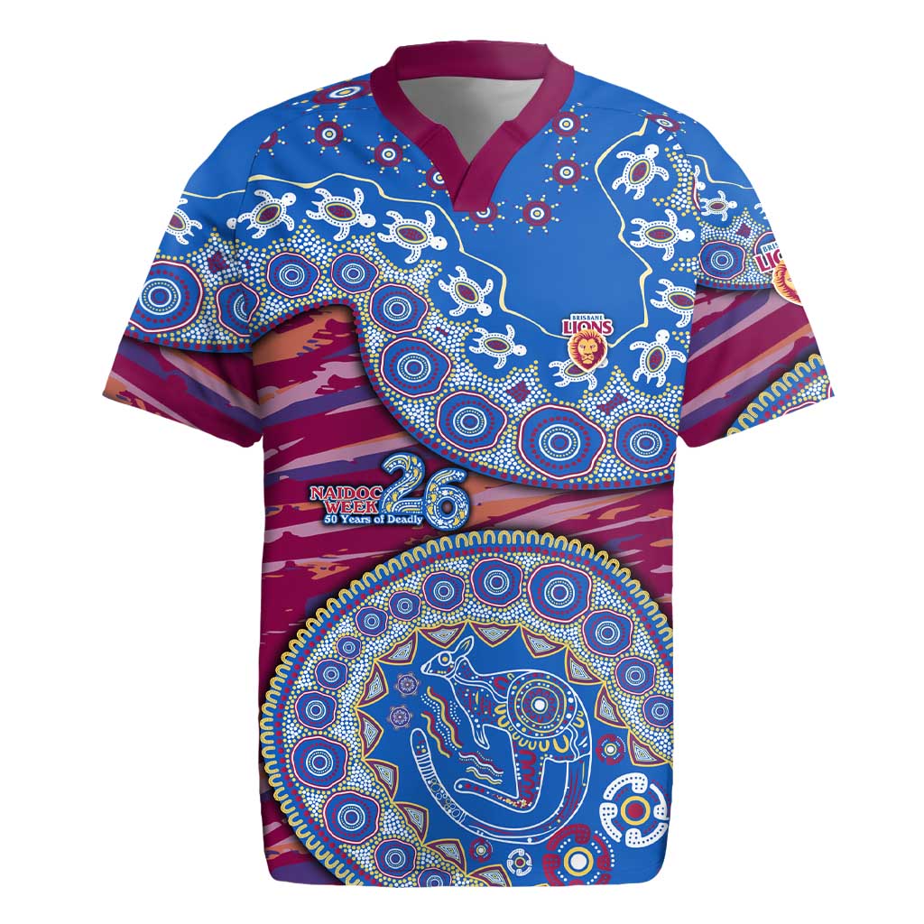 Brisbane Lions NAIDOC Week 2026 Rugby Jersey Australian Aboriginal Dot Art Dreamtime Pattern Style