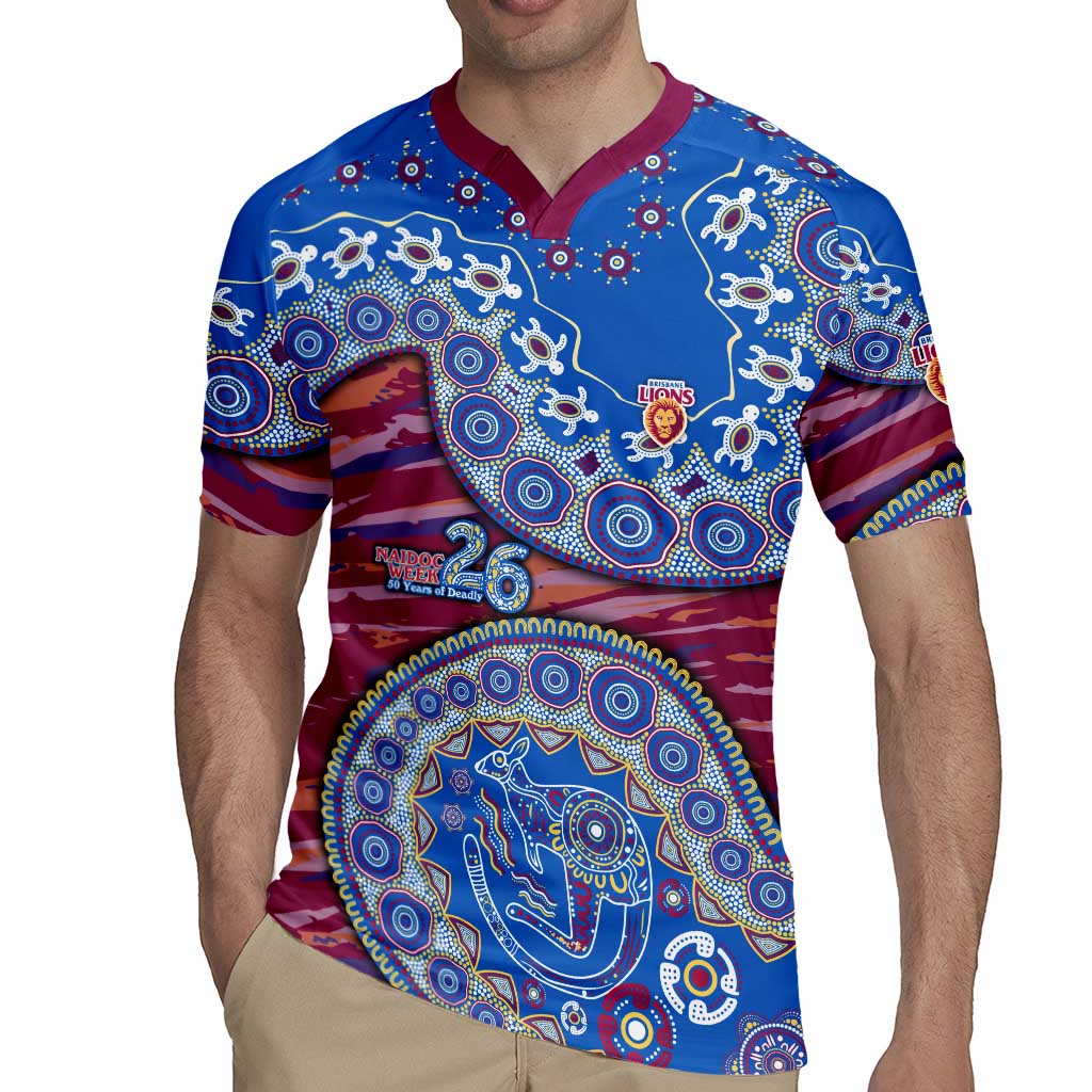 Brisbane Lions NAIDOC Week 2026 Rugby Jersey Australian Aboriginal Dot Art Dreamtime Pattern Style