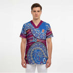 Brisbane Lions NAIDOC Week 2026 Scrub Top Australian Aboriginal Dot Art Dreamtime Pattern Style
