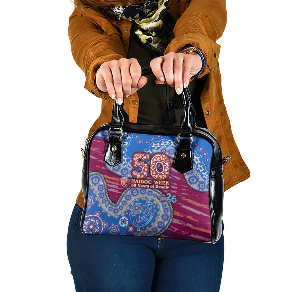 Brisbane Lions NAIDOC Week 2026 Shoulder Handbag Australian Aboriginal Dot Art Dreamtime Pattern Style