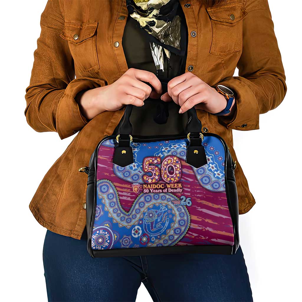 Brisbane Lions NAIDOC Week 2026 Shoulder Handbag Australian Aboriginal Dot Art Dreamtime Pattern Style