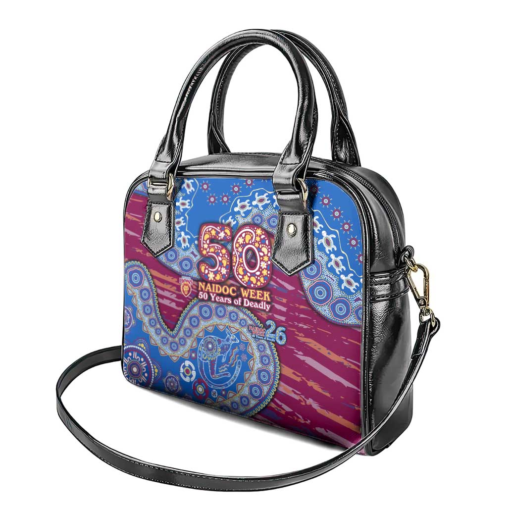 Brisbane Lions NAIDOC Week 2026 Shoulder Handbag Australian Aboriginal Dot Art Dreamtime Pattern Style
