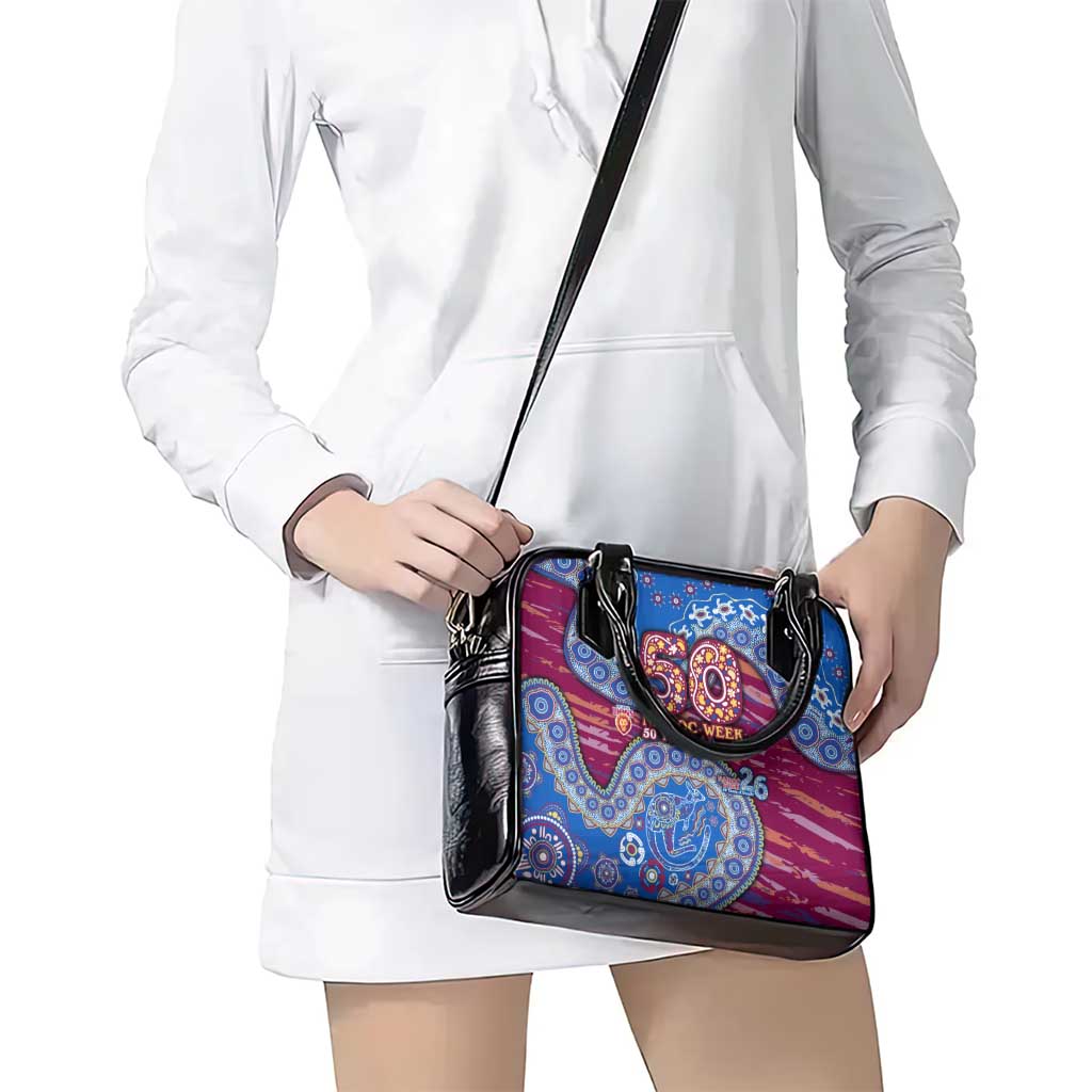 Brisbane Lions NAIDOC Week 2026 Shoulder Handbag Australian Aboriginal Dot Art Dreamtime Pattern Style