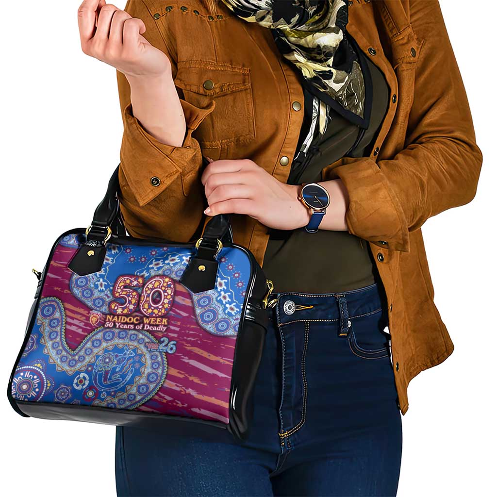 Brisbane Lions NAIDOC Week 2026 Shoulder Handbag Australian Aboriginal Dot Art Dreamtime Pattern Style