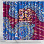 Brisbane Lions NAIDOC Week 2026 Shower Curtain Australian Aboriginal Dot Art Dreamtime Pattern Style