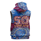 Brisbane Lions NAIDOC Week 2026 Sleeveless Zip Hoodie Australian Aboriginal Dot Art Dreamtime Pattern Style