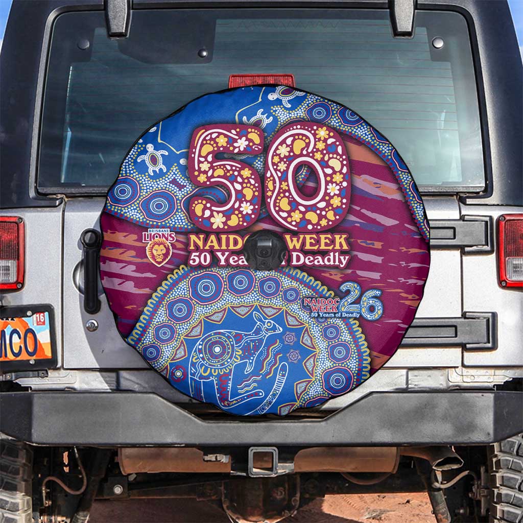 Brisbane Lions NAIDOC Week 2026 Spare Tire Cover Australian Aboriginal Dot Art Dreamtime Pattern Style