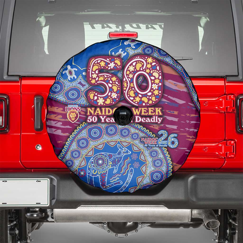 Brisbane Lions NAIDOC Week 2026 Spare Tire Cover Australian Aboriginal Dot Art Dreamtime Pattern Style