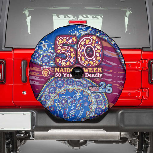 Brisbane Lions NAIDOC Week 2026 Spare Tire Cover Australian Aboriginal Dot Art Dreamtime Pattern Style