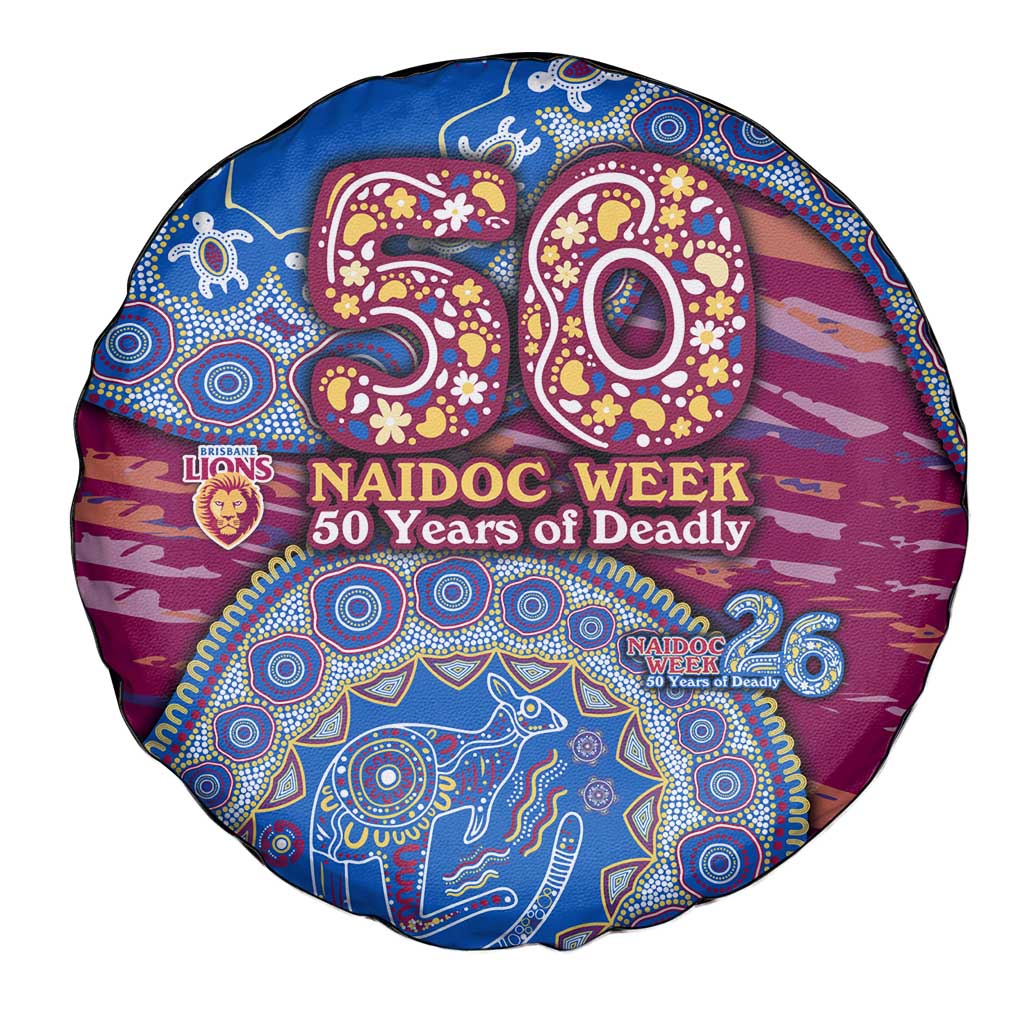 Brisbane Lions NAIDOC Week 2026 Spare Tire Cover Australian Aboriginal Dot Art Dreamtime Pattern Style