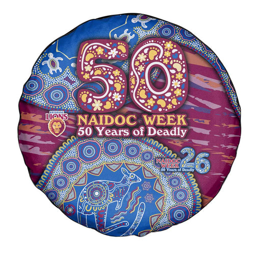 Brisbane Lions NAIDOC Week 2026 Spare Tire Cover Australian Aboriginal Dot Art Dreamtime Pattern Style