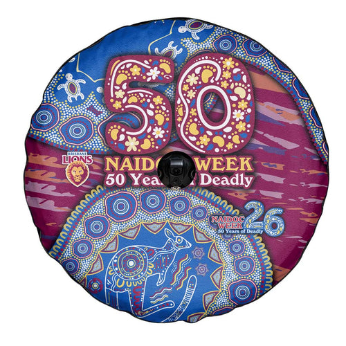 Brisbane Lions NAIDOC Week 2026 Spare Tire Cover Australian Aboriginal Dot Art Dreamtime Pattern Style