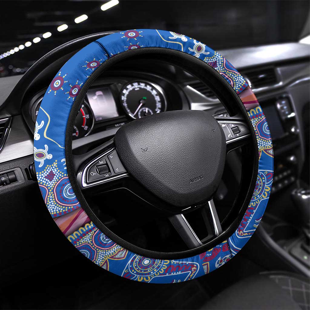 Brisbane Lions NAIDOC Week 2026 Steering Wheel Cover Australian Aboriginal Dot Art Dreamtime Pattern Style