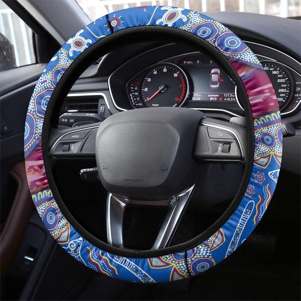 Brisbane Lions NAIDOC Week 2026 Steering Wheel Cover Australian Aboriginal Dot Art Dreamtime Pattern Style