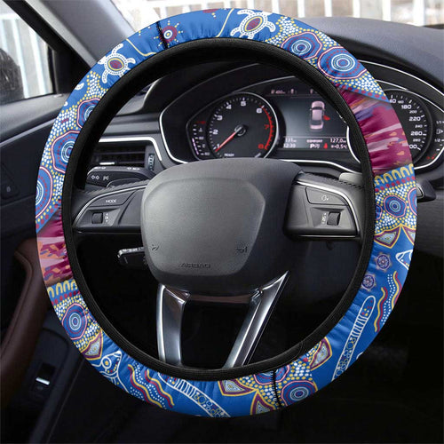 Brisbane Lions NAIDOC Week 2026 Steering Wheel Cover Australian Aboriginal Dot Art Dreamtime Pattern Style