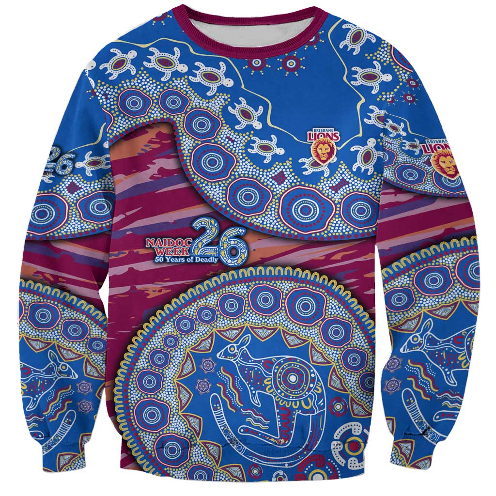 Brisbane Lions NAIDOC Week 2026 Sweatshirt Australian Aboriginal Dot Art Dreamtime Pattern Style