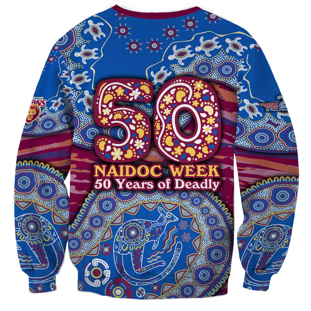 Brisbane Lions NAIDOC Week 2026 Sweatshirt Australian Aboriginal Dot Art Dreamtime Pattern Style