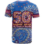 Brisbane Lions NAIDOC Week 2026 T Shirt Australian Aboriginal Dot Art Dreamtime Pattern Style