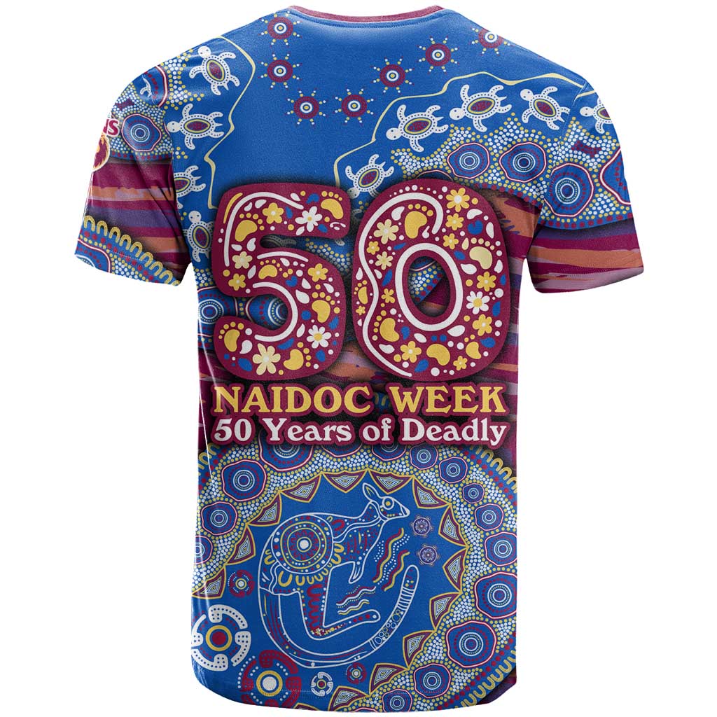 Brisbane Lions NAIDOC Week 2026 T Shirt Australian Aboriginal Dot Art Dreamtime Pattern Style