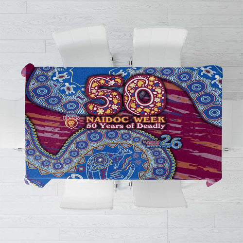 Brisbane Lions NAIDOC Week 2026 Tablecloth Australian Aboriginal Dot Art Dreamtime Pattern Style