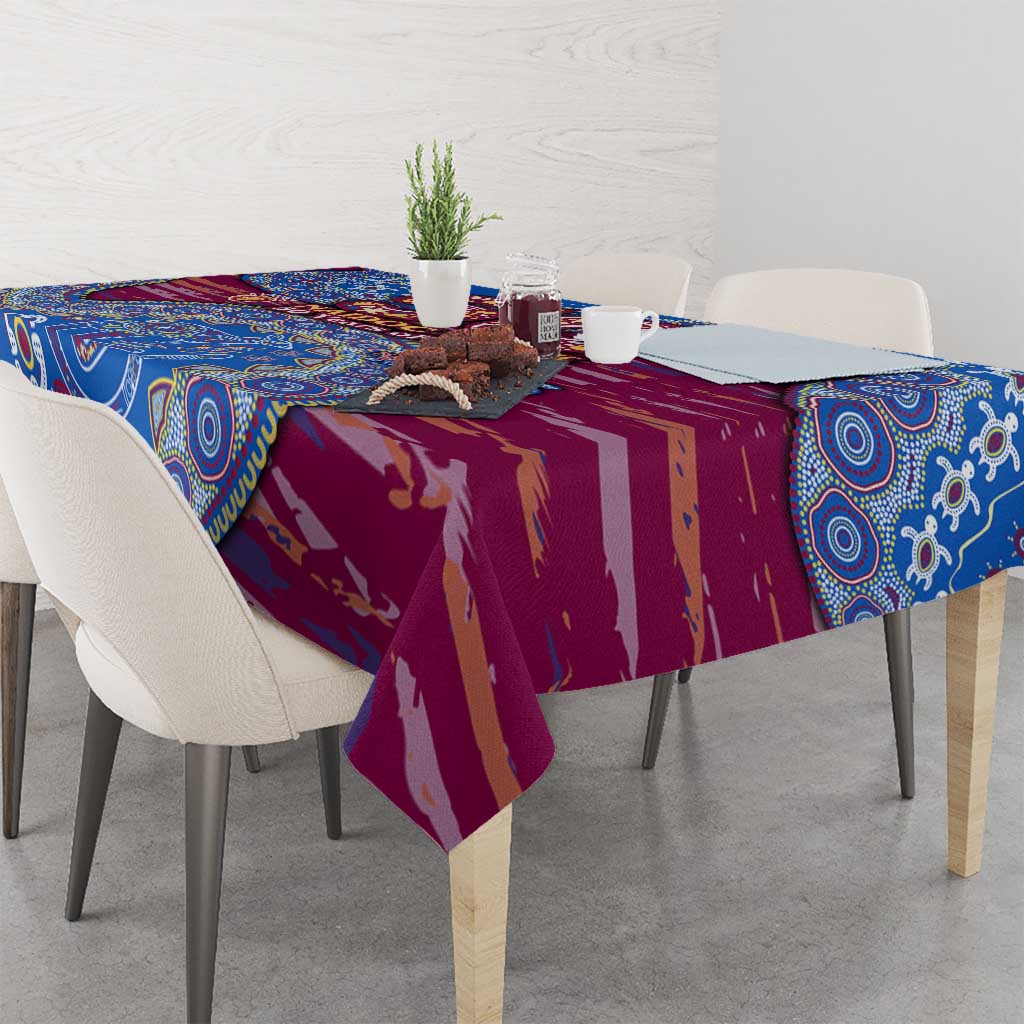 Brisbane Lions NAIDOC Week 2026 Tablecloth Australian Aboriginal Dot Art Dreamtime Pattern Style