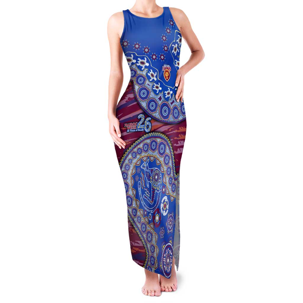 Brisbane Lions NAIDOC Week 2026 Tank Maxi Dress Australian Aboriginal Dot Art Dreamtime Pattern Style