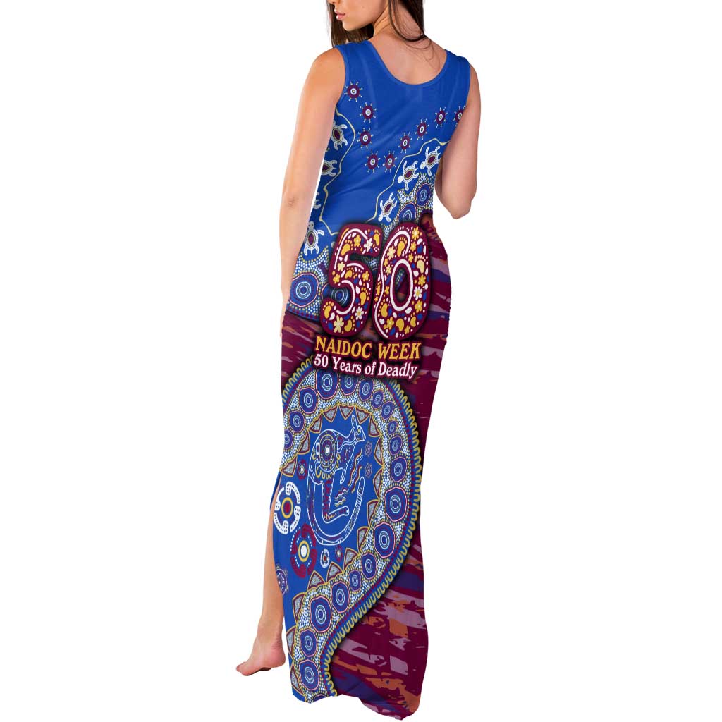 Brisbane Lions NAIDOC Week 2026 Tank Maxi Dress Australian Aboriginal Dot Art Dreamtime Pattern Style
