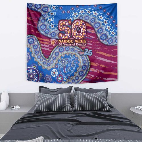 Brisbane Lions NAIDOC Week 2026 Tapestry Australian Aboriginal Dot Art Dreamtime Pattern Style