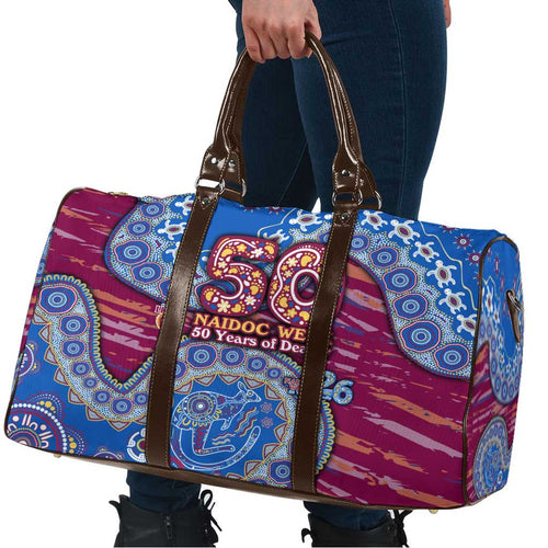 Brisbane Lions NAIDOC Week 2026 Travel Bag Australian Aboriginal Dot Art Dreamtime Pattern Style