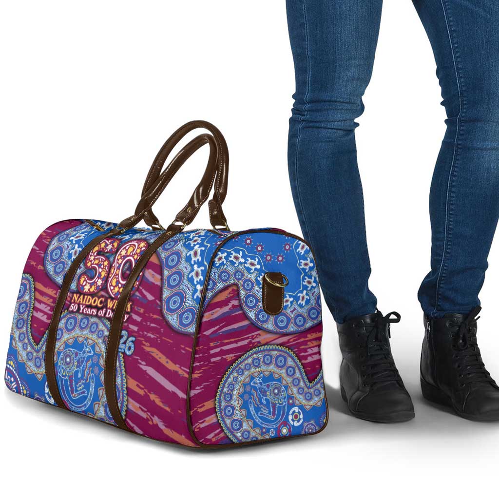 Brisbane Lions NAIDOC Week 2026 Travel Bag Australian Aboriginal Dot Art Dreamtime Pattern Style