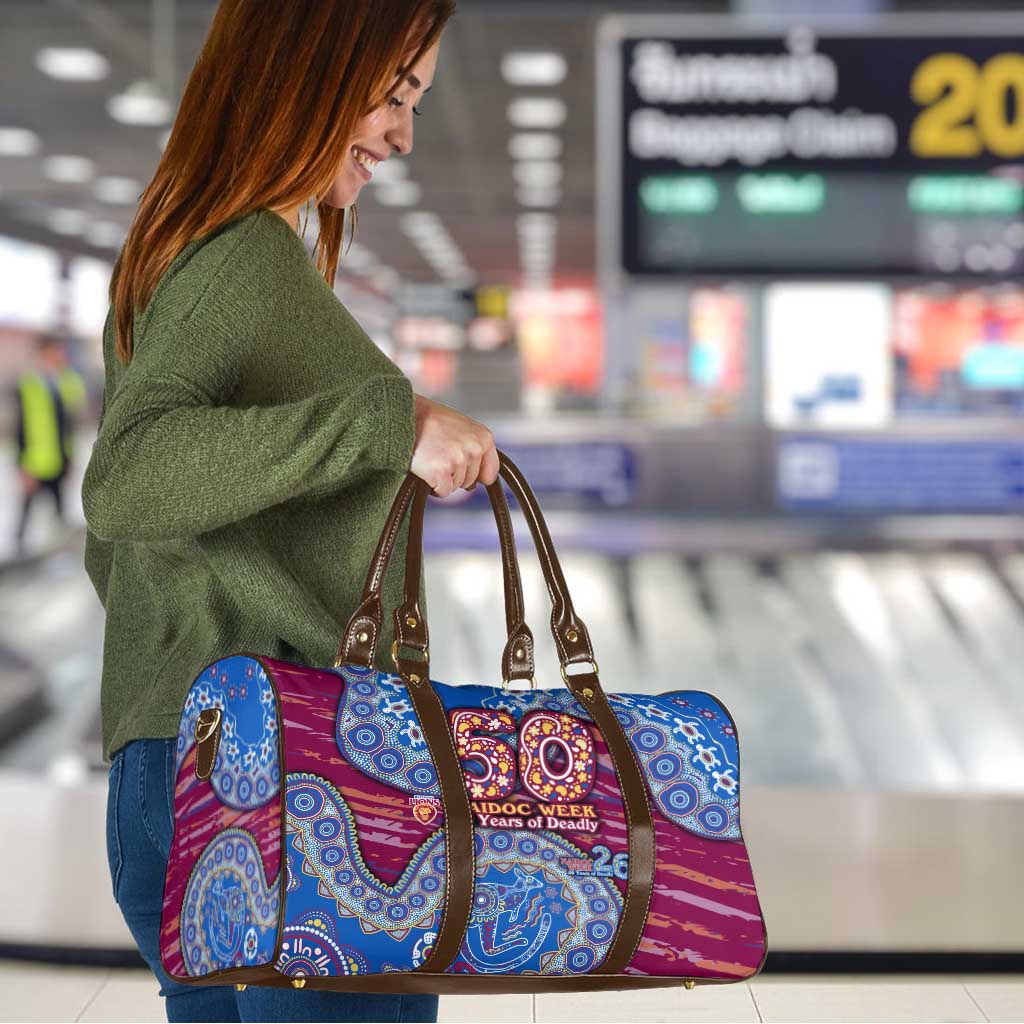 Brisbane Lions NAIDOC Week 2026 Travel Bag Australian Aboriginal Dot Art Dreamtime Pattern Style