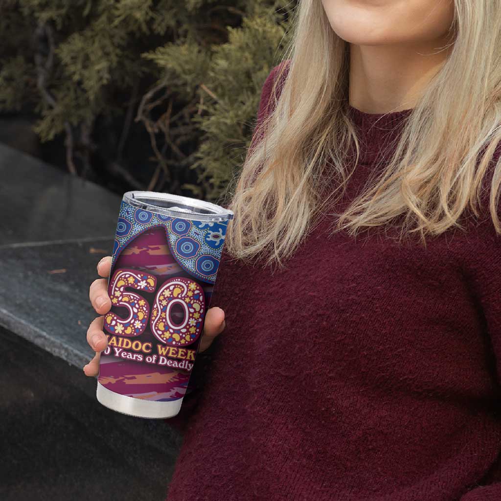Brisbane Lions NAIDOC Week 2026 Tumbler Cup Australian Aboriginal Dot Art Dreamtime Pattern Style