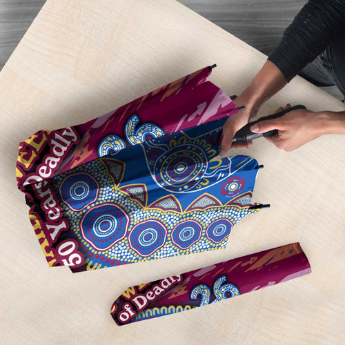 Brisbane Lions NAIDOC Week 2026 Umbrella Australian Aboriginal Dot Art Dreamtime Pattern Style