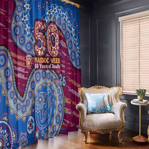 Brisbane Lions NAIDOC Week 2026 Window Curtain Australian Aboriginal Dot Art Dreamtime Pattern Style