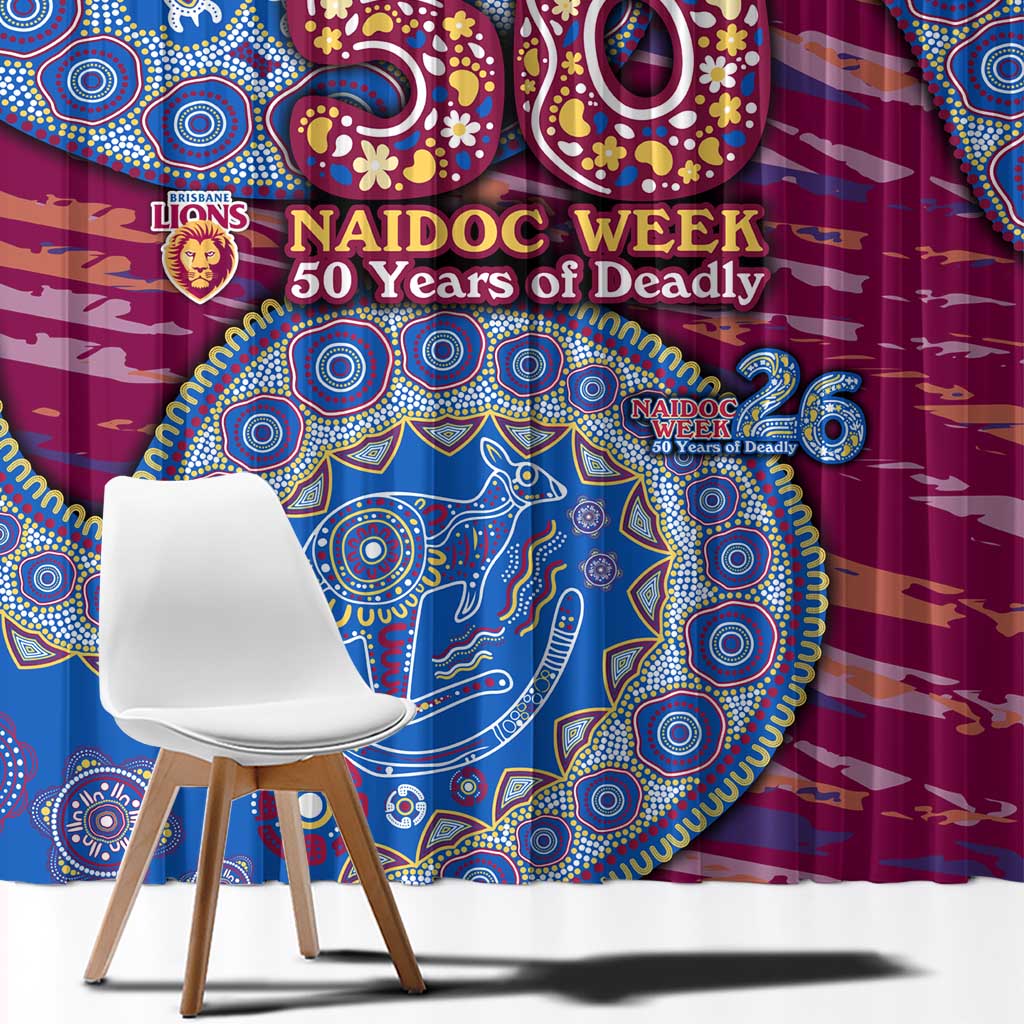 Brisbane Lions NAIDOC Week 2026 Window Curtain Australian Aboriginal Dot Art Dreamtime Pattern Style