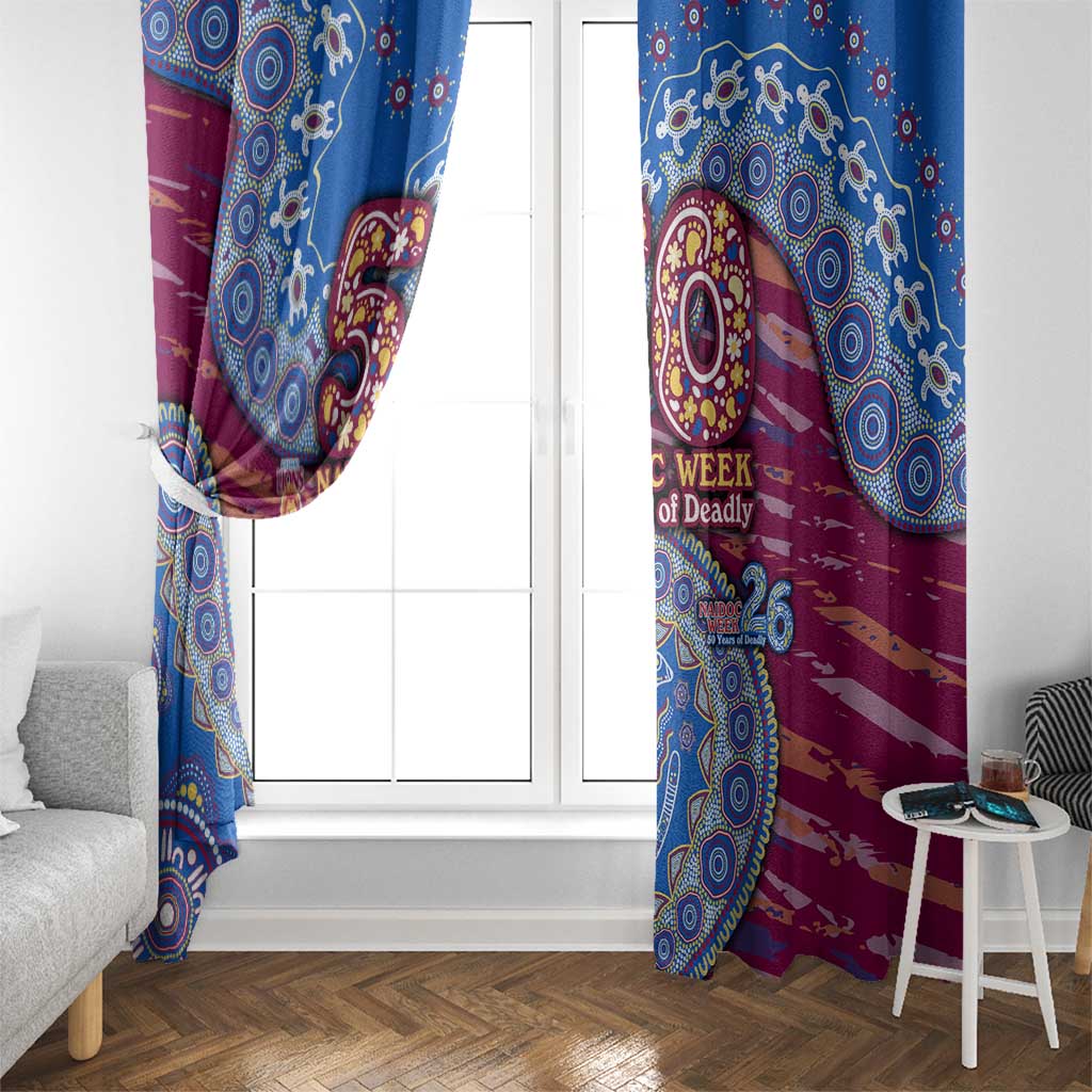 Brisbane Lions NAIDOC Week 2026 Window Curtain Australian Aboriginal Dot Art Dreamtime Pattern Style