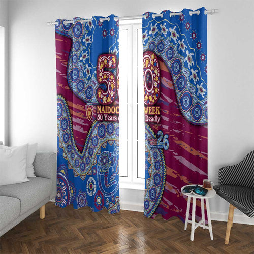 Brisbane Lions NAIDOC Week 2026 Window Curtain Australian Aboriginal Dot Art Dreamtime Pattern Style