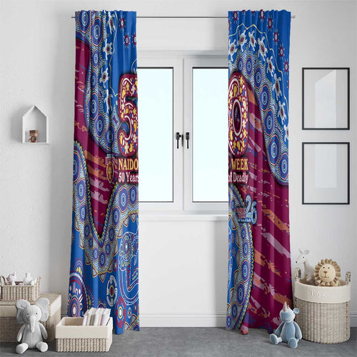 Brisbane Lions NAIDOC Week 2026 Window Curtain Australian Aboriginal Dot Art Dreamtime Pattern Style