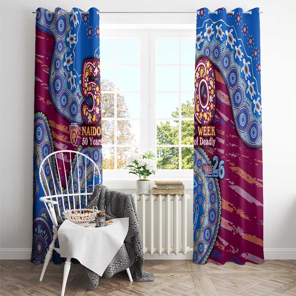 Brisbane Lions NAIDOC Week 2026 Window Curtain Australian Aboriginal Dot Art Dreamtime Pattern Style