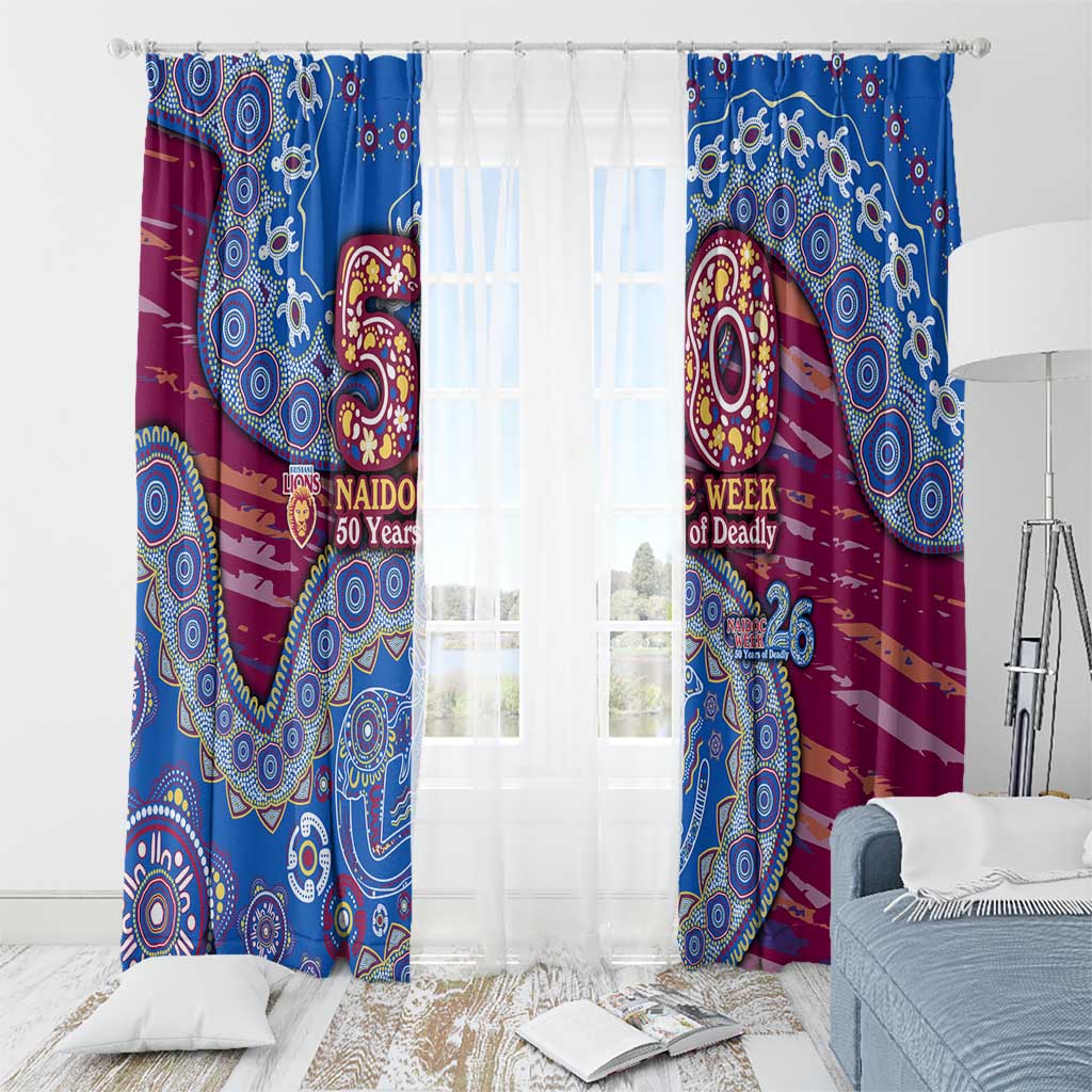 Brisbane Lions NAIDOC Week 2026 Window Curtain Australian Aboriginal Dot Art Dreamtime Pattern Style