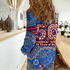 Brisbane Lions NAIDOC Week 2026 Women Casual Shirt Australian Aboriginal Dot Art Dreamtime Pattern Style