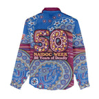 Brisbane Lions NAIDOC Week 2026 Women Casual Shirt Australian Aboriginal Dot Art Dreamtime Pattern Style