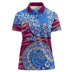 Brisbane Lions NAIDOC Week 2026 Women Polo Shirt Australian Aboriginal Dot Art Dreamtime Pattern Style
